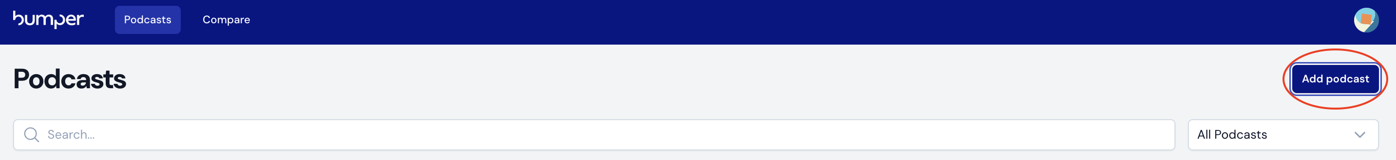 Add podcast button
